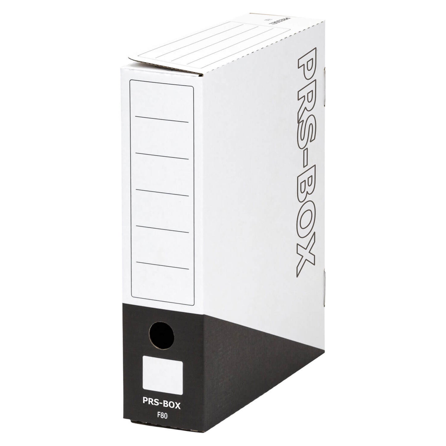 PRS Ablagebox F80, Weiß/Schwarz, 80mm, 20 Stück
