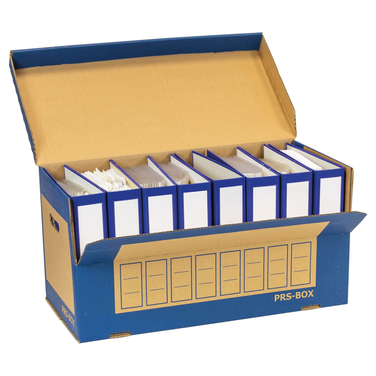 PRS Ordner Archiv-Box für 8 Ordner, Natur/Blau, 10 Stück