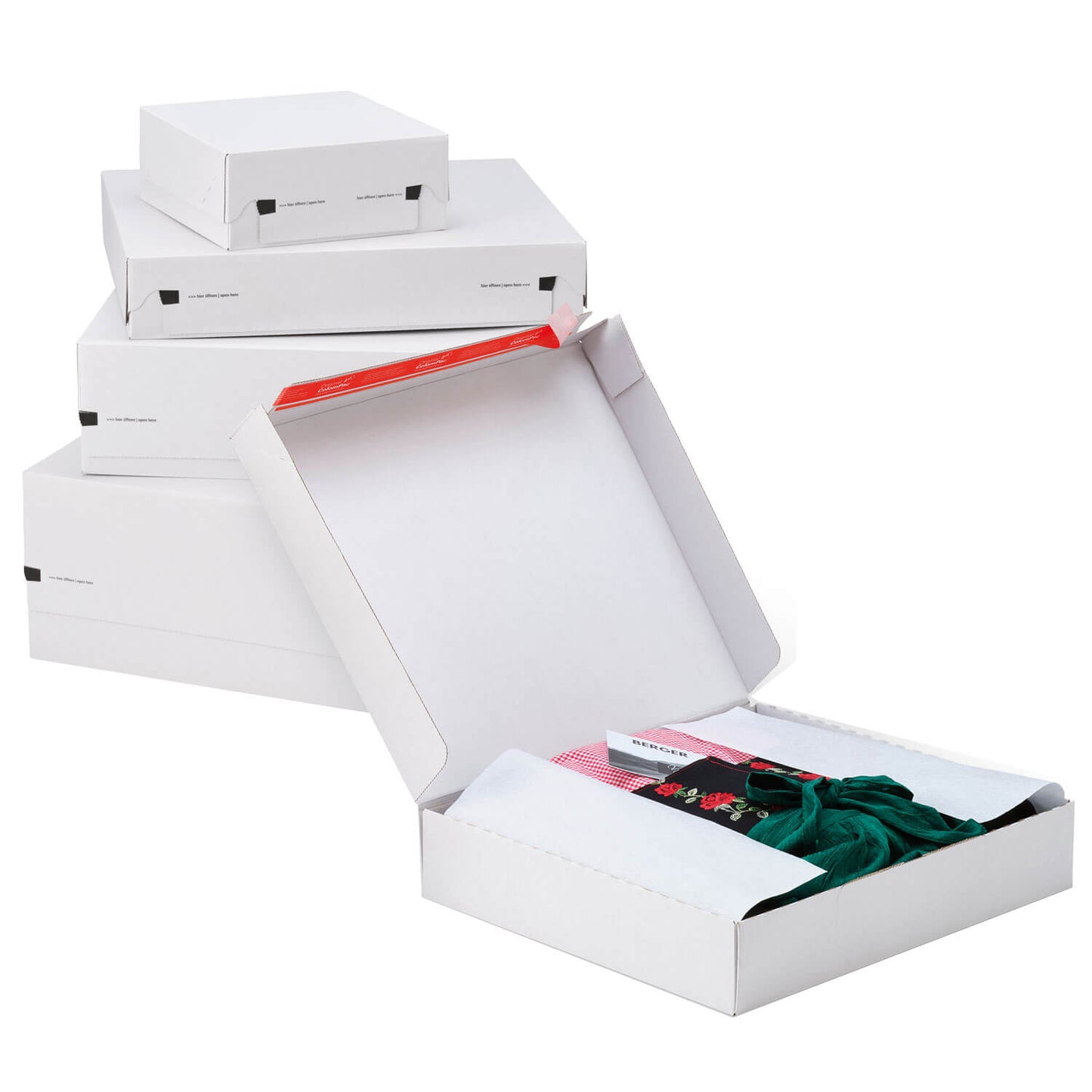 ColomPac Fashionbox mit Selbstklebeverschluss, weiß, diverse Formate, 20 bzw. 15 Stück/Packung