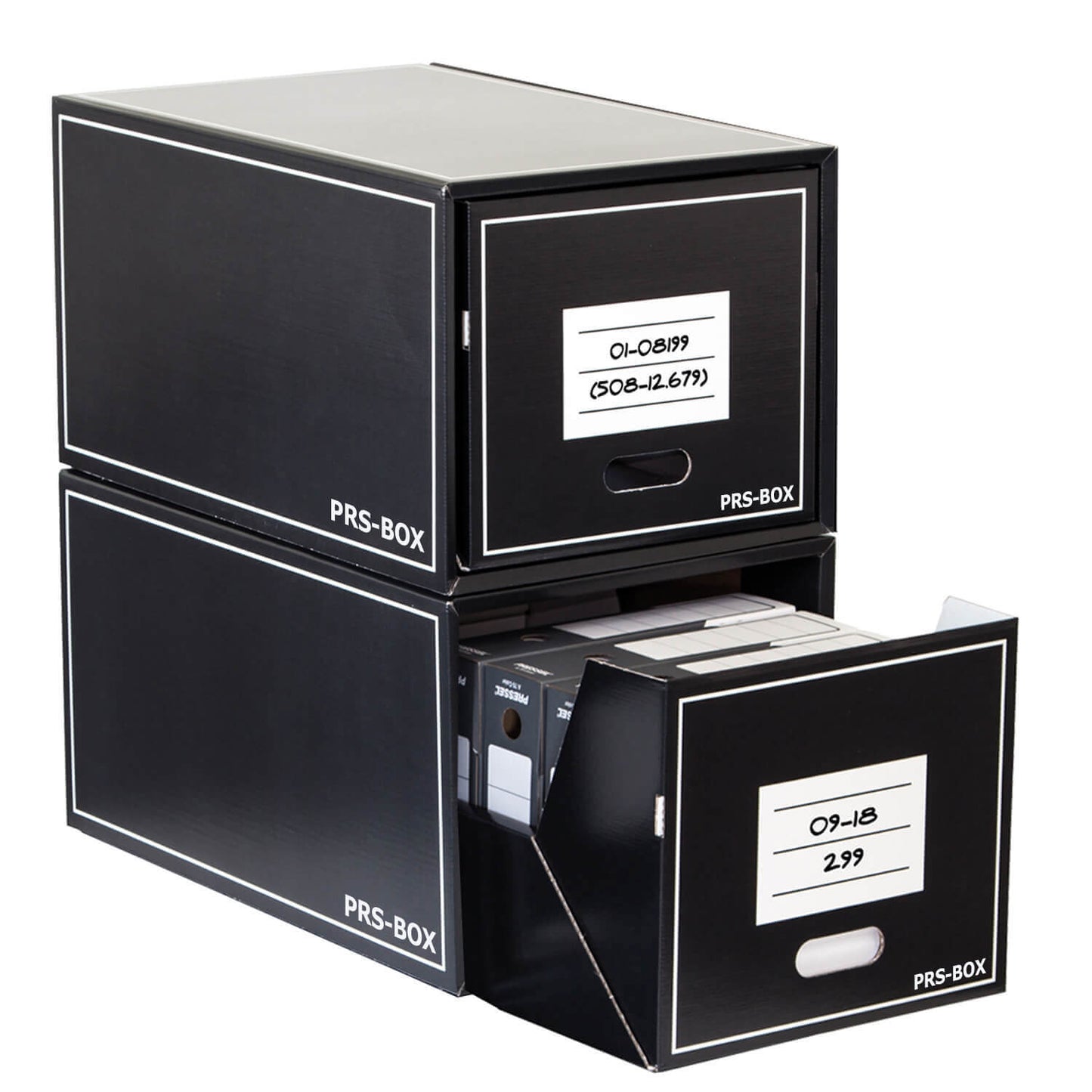 PRS Multiladenbox für Ordner und Archivboxen, Schwarz, 2 Stück