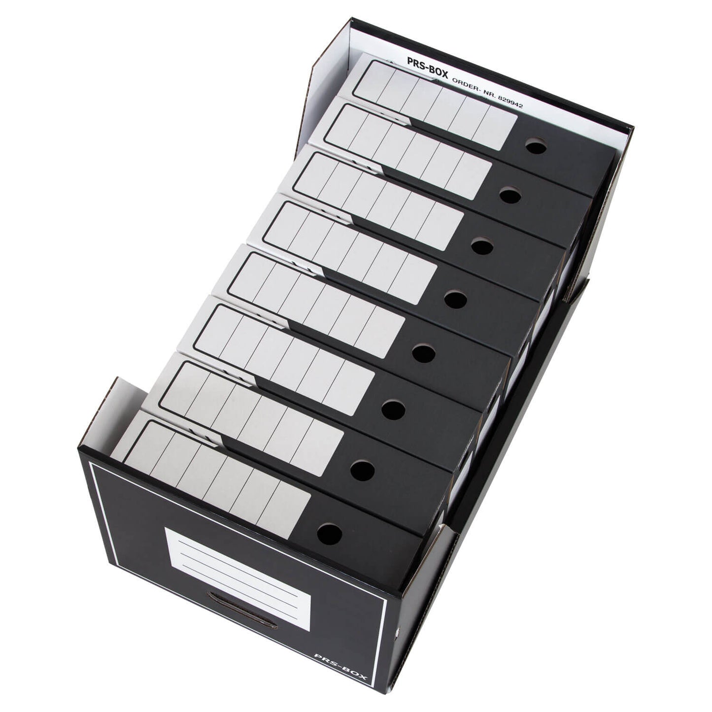 PRS Multiladenbox für Ordner und Archivboxen, Schwarz, 2 Stück
