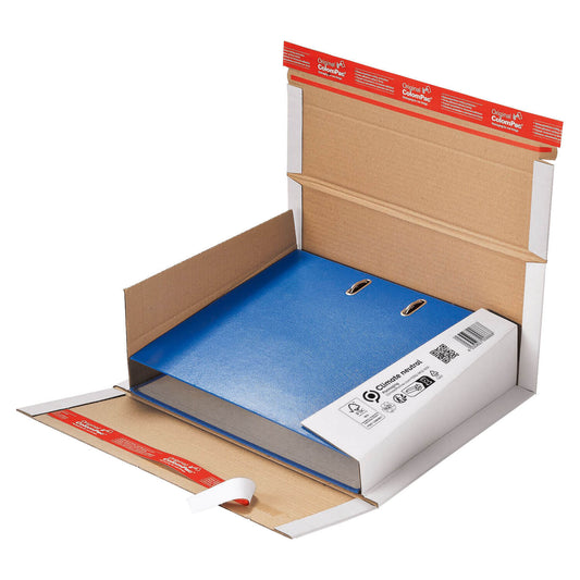 ColomPac Ordnerversandverpackung, mit doppeltem SK-Verschluss, weiß, 320 x 290 x 35-80mm, 20 Stück