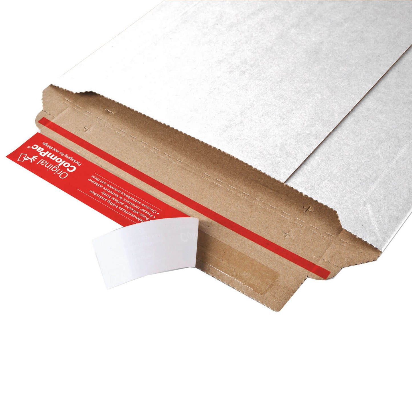 ColomPac extrem starke Versandtasche aus Wellpappe, weiß, 235 x 340 x -35mm, 100 Stück