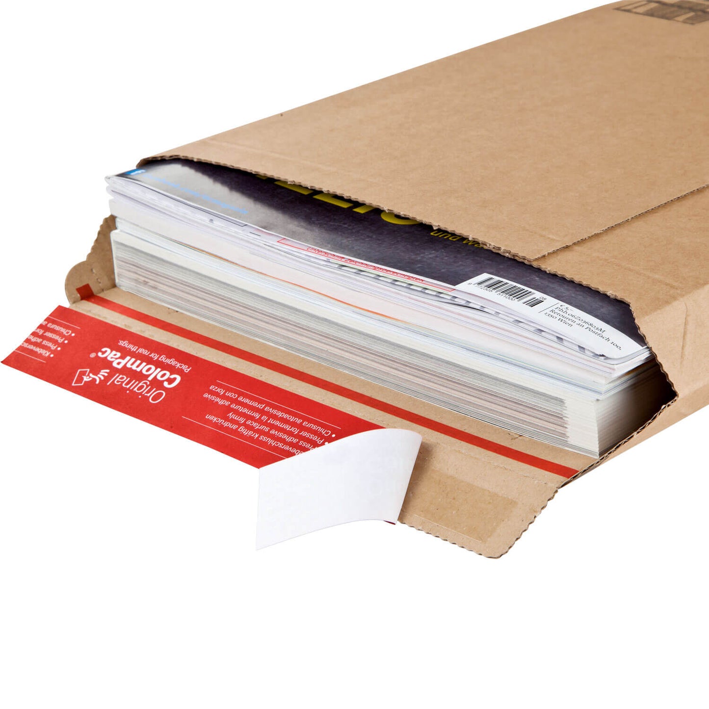 ColomPac Versandtasche mit Querbefüllung aus Wellpappe, braun, diverse Formate, 100 Stück/Packung