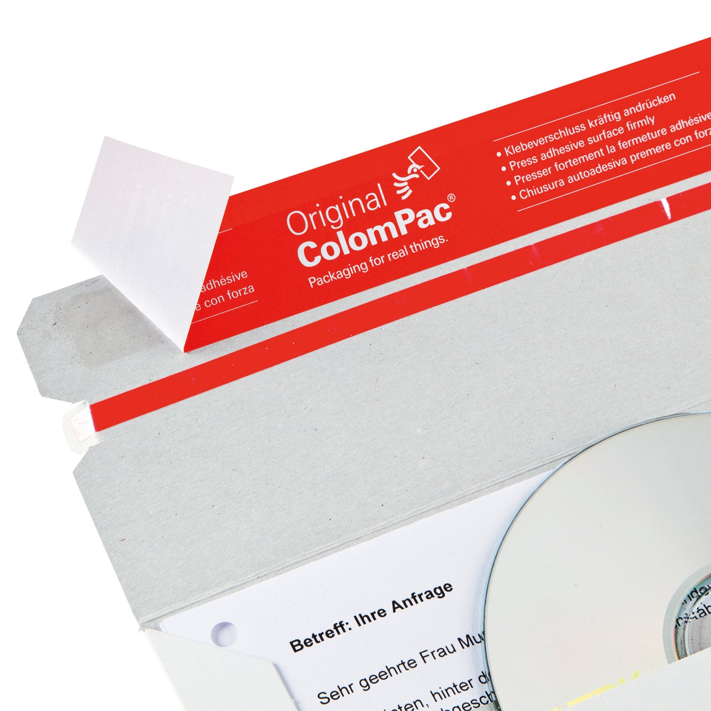 ColomPac Versandtasche aus Vollpappe, weiß, diverse Formate, 100 Stück/Packung