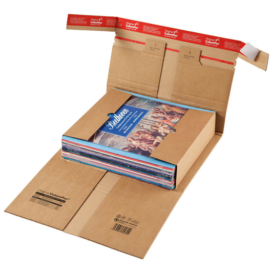 ColomPac robuste Versandverpackung mit Sicherungslaschen, braun, diverse Formate, 20 Stück/Packung