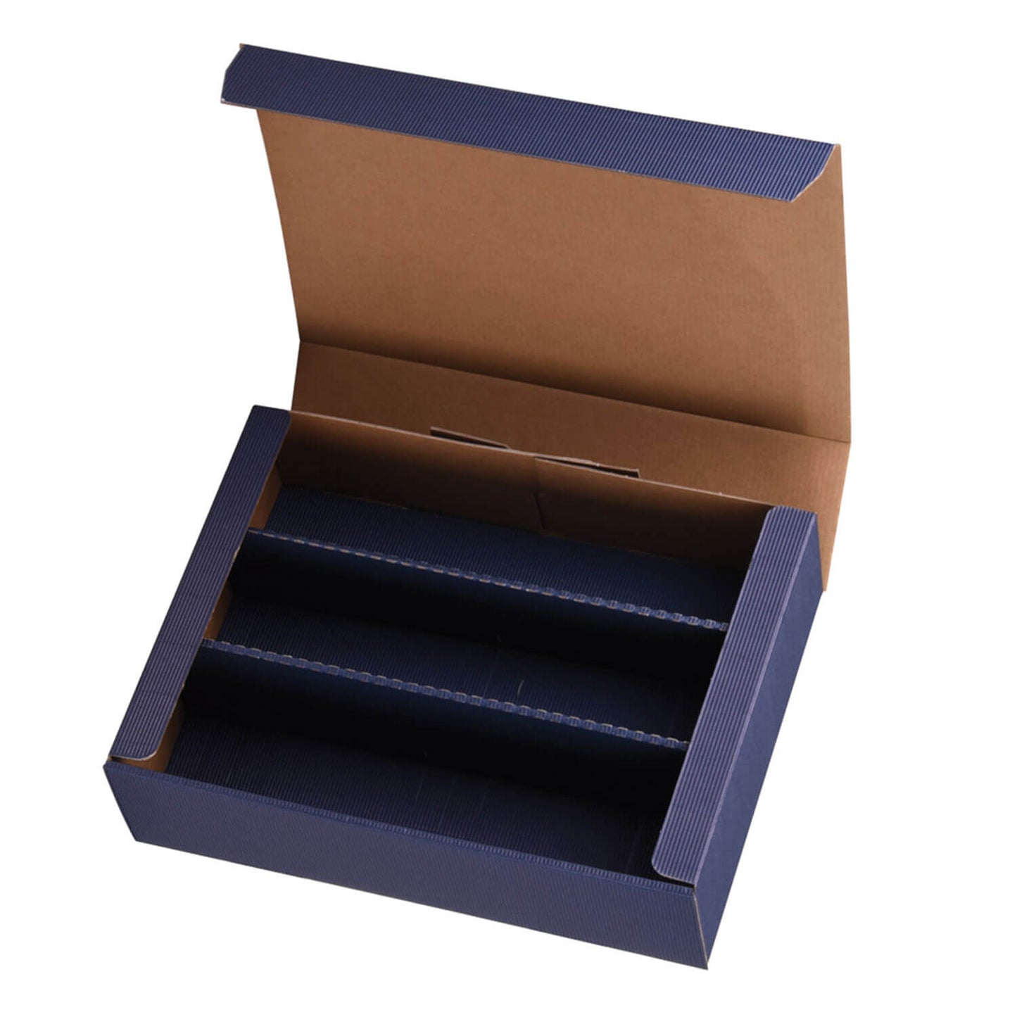 PRS-EP Flascheneinlage für Flaschenklappschachtel im "OpenWave" Design für 3 Flaschen, 4 Farben, 25 Stk./Pkg.