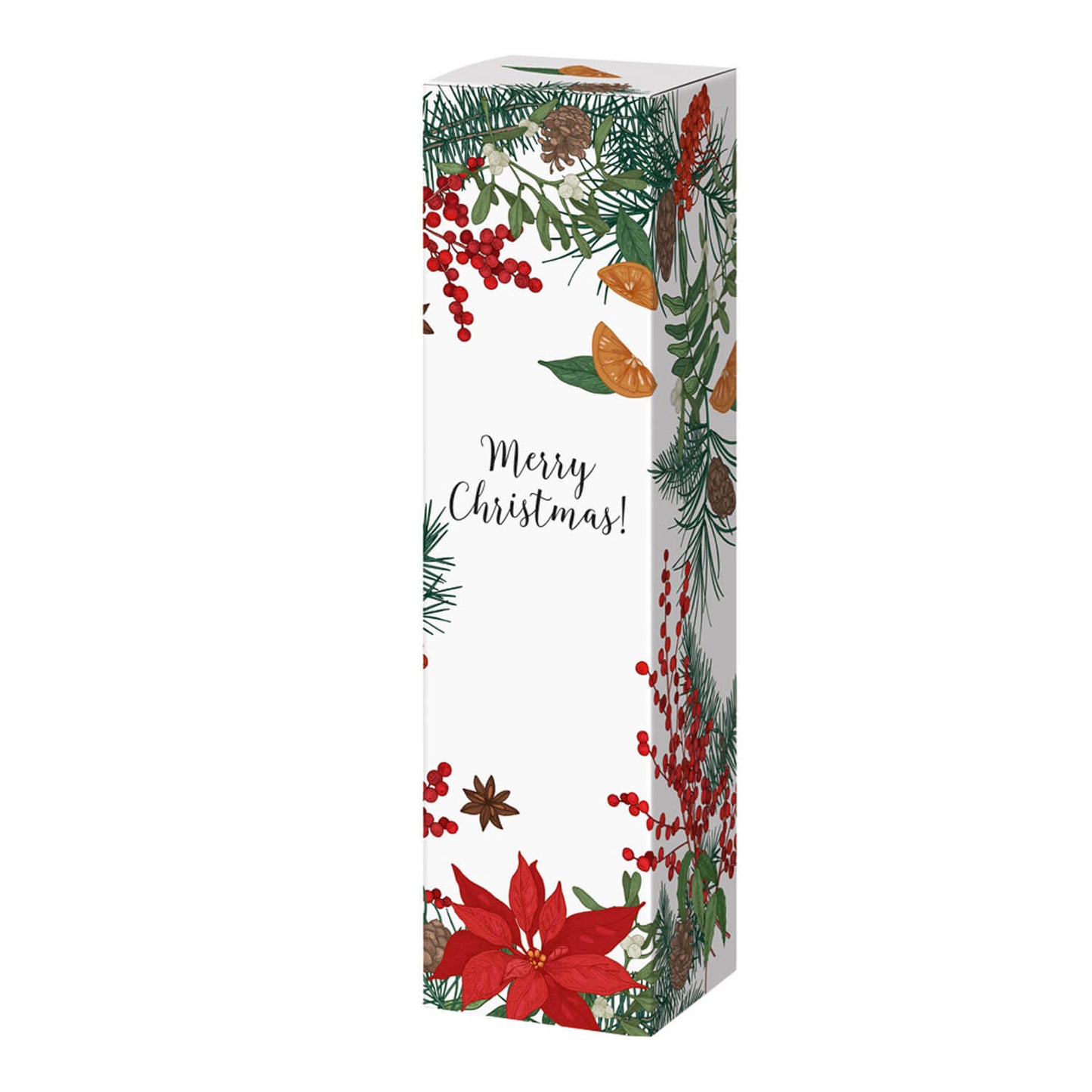 PRS-EP Flaschenklappschachtel "Merry Christmas" weiß, für 1-3 Flaschen