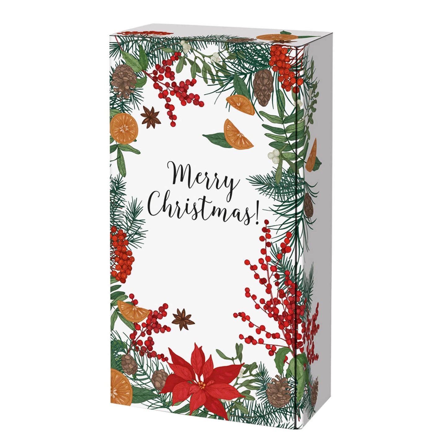 PRS-EP Flaschenklappschachtel "Merry Christmas" weiß, für 1-3 Flaschen