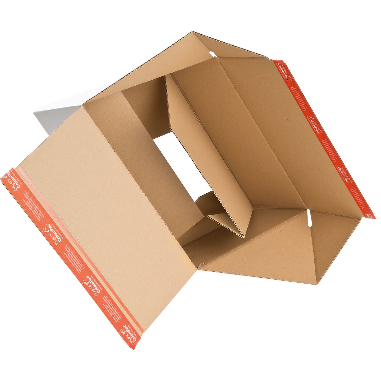 ColomPac höhenvariabler Blitzbodenkarton mit Selbstklebeverschluss und Aufreißfaden, braun, diverse Formate, 10 Stück/Packung