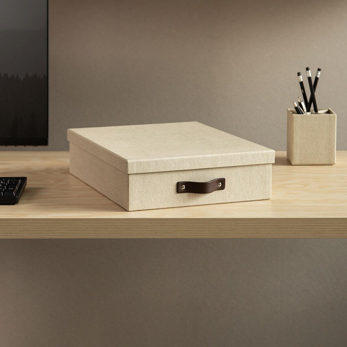 BIGSO Dokumentenbox OSKAR, A4, Leinen, 1 Stück - Ab Mitte Dezember erhältlich